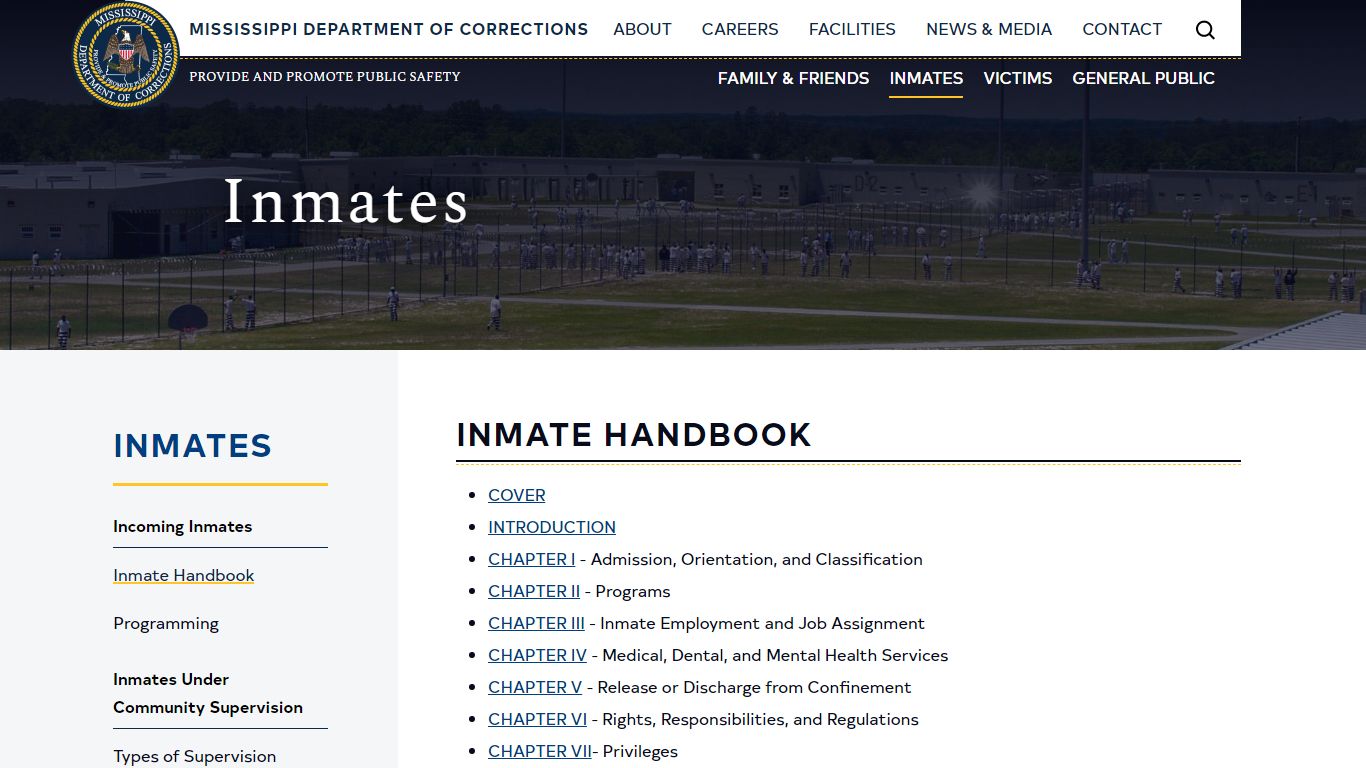 Inmate Handbook | Mississippi Department of Corrections